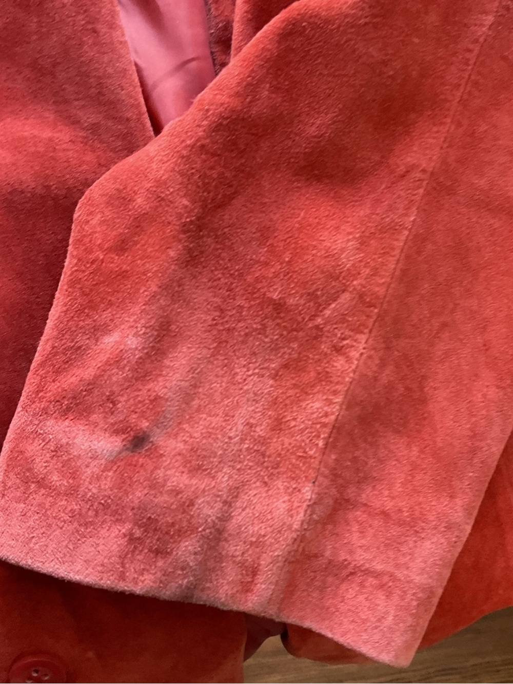 Vintage Bernardo Red Suede Leather Trench Coat Jacket 1X Plus Y2K 90s Long - Picture 8 of 10